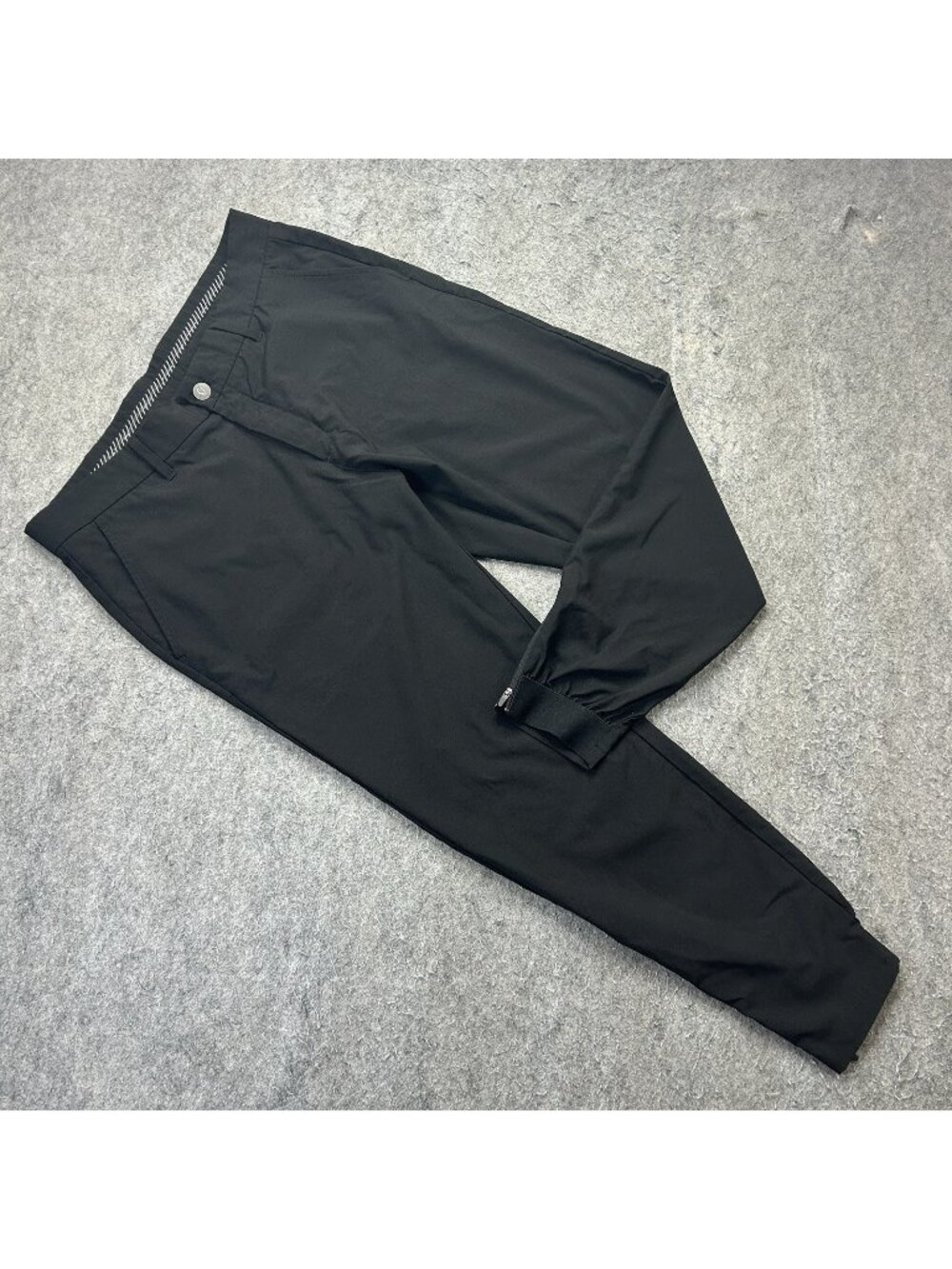 Primo Golf Pants "Men 35" x 27 Black Performance Tapered Ankle Zip b078
